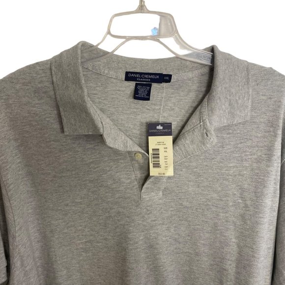 (6-165) NWT Daniel Cremieux Lt. Gray Heather Button Down Polo Shirt - Picture 4 of 9